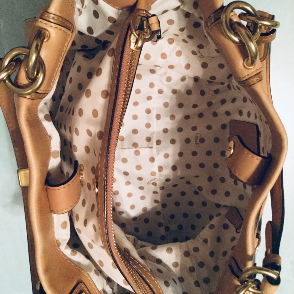 Coach Peyton Tan Carryall Shoulder Purse - Picture 6 of 8
